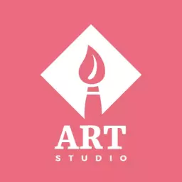 Charming Pink Design Representing Creative Art Studio Logo Template