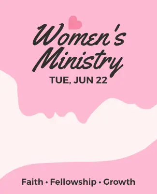 Charming Pink Faith-Focused Women's Ministry Event Flyer Template