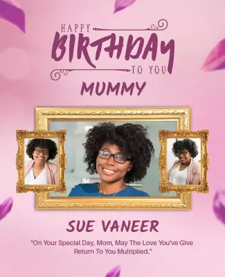 Charming Pink Floral Birthday Celebration for Mom Poster Template