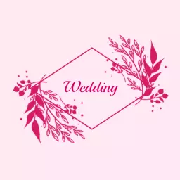 Charming Pink Floral Design Celebrating Love and Wedding Logo Template