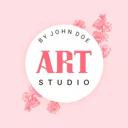 Charming Pink Floral Design for Creative Art Studio Logo Template