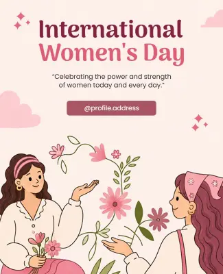 Charming Pink Floral Empowerment Celebration Poster Template