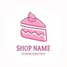 Charming Pink Frosted Cake Design for Bakery Logo Template