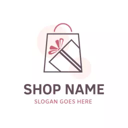 Charming Pink Gift Bag Design for Your Gift Shop Logo Template