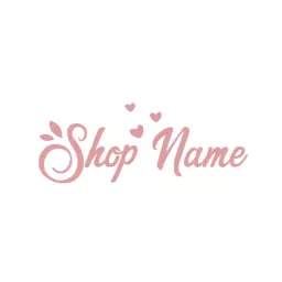 Charming Pink Hearts and Elegant Cursive Handwriting Logo Template