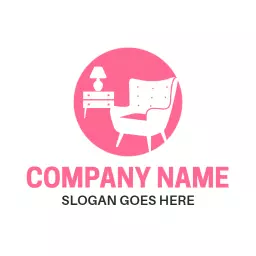 Charming Pink Living Room Decor with Modern Furniture Logo Template
