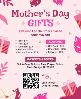 Charming Pink Mother's Day Gift Offer Poster Template