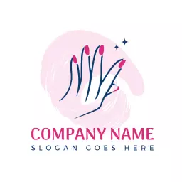 Charming Pink Nail Art Design Emphasizing Elegance Logo Template