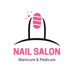 Charming Pink Nail Design for Elegant Nail Salon Logo Template