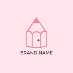 Charming Pink Pencil Illustration for Minimalist Design Logo Template