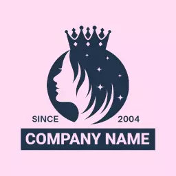 Charming Pink Princess Design with Celestial Elements Logo Template