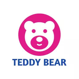 Charming Pink Teddy Bear Design for Kids Toys Logo Template