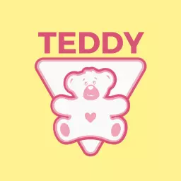 Charming Pink Teddy Bear Design Underneath Bold Text Logo Template