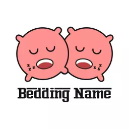Charming Pink Twin Pillows Representing Cozy Bedding Logo Template