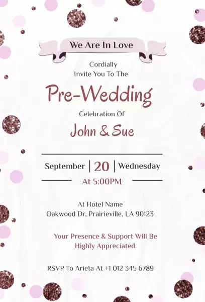 Charming Pre-Wedding Celebration Elegant Floral Invitation Template