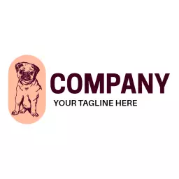 Charming Pug Illustration Enhancing Dog Care Services Logo Template
