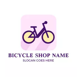 Charming Purple and Yellow Bicycle Design for Sports Logo Template
