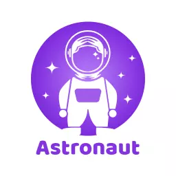 Charming Purple Astronaut Design Capturing Space Exploration Logo Template