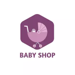 Charming Purple Baby Stroller Design for Baby Shop Logo Template