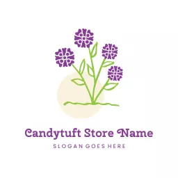 Charming Purple Flowers with Natural Elements Florist Logo Template