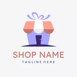 Charming Purple Gift Box Design for Your Gift Shop Logo Template