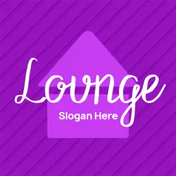 Charming Purple Lounge Space for Relaxing and Unwinding Logo Template