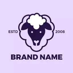 Charming Purple Sheep Design Emphasizing Quality in Branding Logo Template