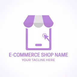 Charming Purple Shop Icon Representing E-commerce Logo Template