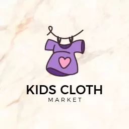 Charming Purple T-Shirt Design for Kids Cloth Brand Logo Template