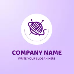 Charming Purple Yarn Design Celebrating Crochet Crafts Logo Template