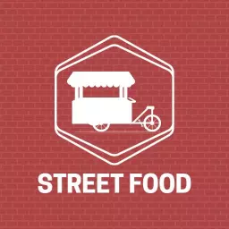 Charming Red and White Street Food Cart Logo Template