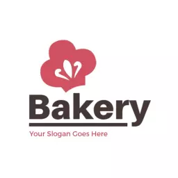 Charming Red Baker's Hat and Elegant Script Bakery Logo Template