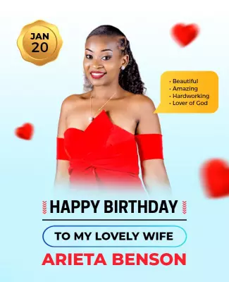Charming Red Birthday Celebration Poster Template