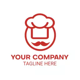 Charming Red Chef Hat Design Representing Catering Services Logo Template