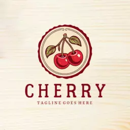 Charming Red Cherry Illustration for Fresh Fruit Logo Template