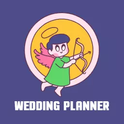 Charming Retro Cupid with Bow and Arrow Wedding Planner Logo Template
