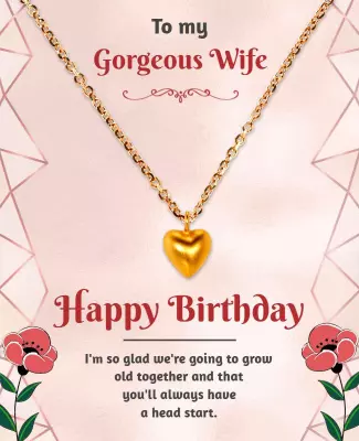 Charming Romantic Heart Necklace Birthday Poster Template