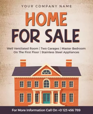 Charming Rustic Real Estate Home For Sale Poster Template
