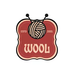 Charming Rustic Red Wool Design Featuring Yarn Ball Logo Template