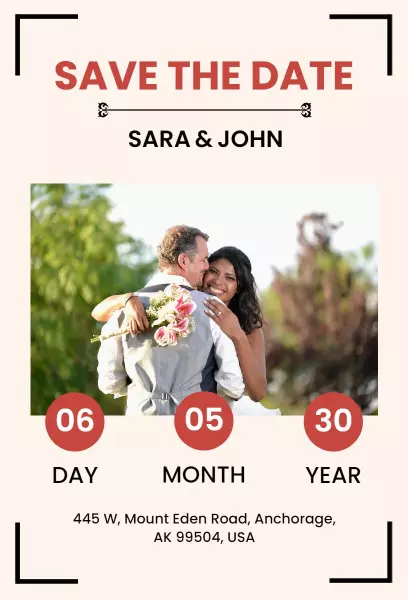 Charming Rustic Wedding Save The Date Invitation Template