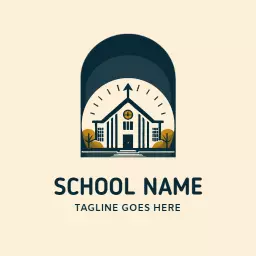 Charming Schoolhouse Design with Bright Sunlit Background Logo Template