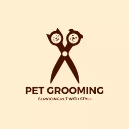 Charming Scissors Design Highlighting Pet Grooming Style Logo Template