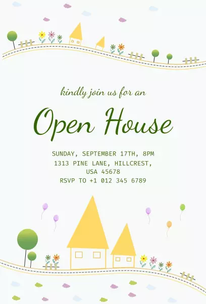 Charming Springtime Open House Celebration Invitation Template