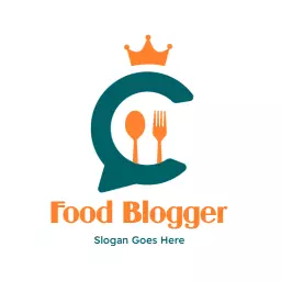 Charming Teal and Orange Design for Food Blogger Logo Template