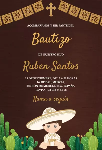 Charming Traditional Baptism Celebration Invitation Template
