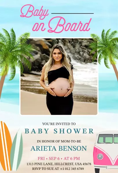 Charming Tropical Baby Shower Celebration Invitation Template