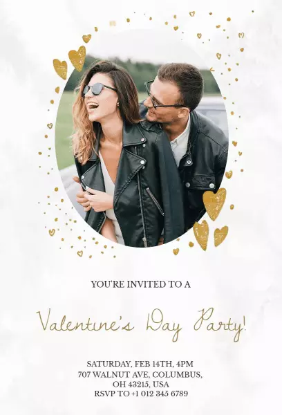 Charming Valentine's Day Celebration Heart Theme Invitation Template