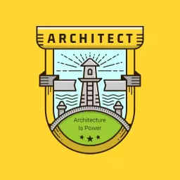 Charming Vintage Architect Logo Featuring Bright Yellow Background Logo Template