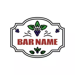 Charming Vintage Design Featuring Grapes for Wine Bar Logo Template