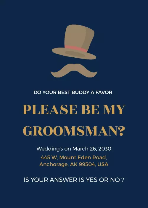 Charming Vintage Groomsman Wedding Invitation Template